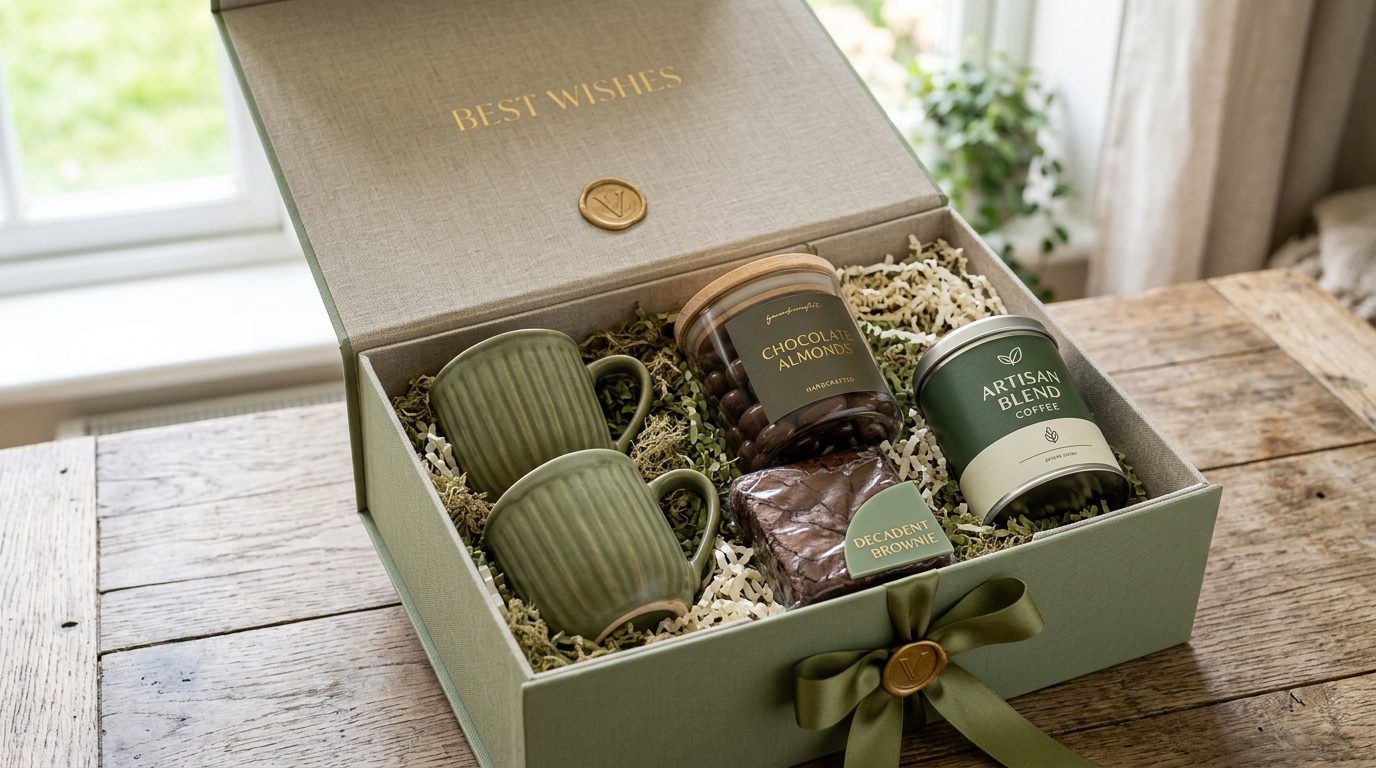 Coffee & Brownie Edit — Olive Ribbed Mugs