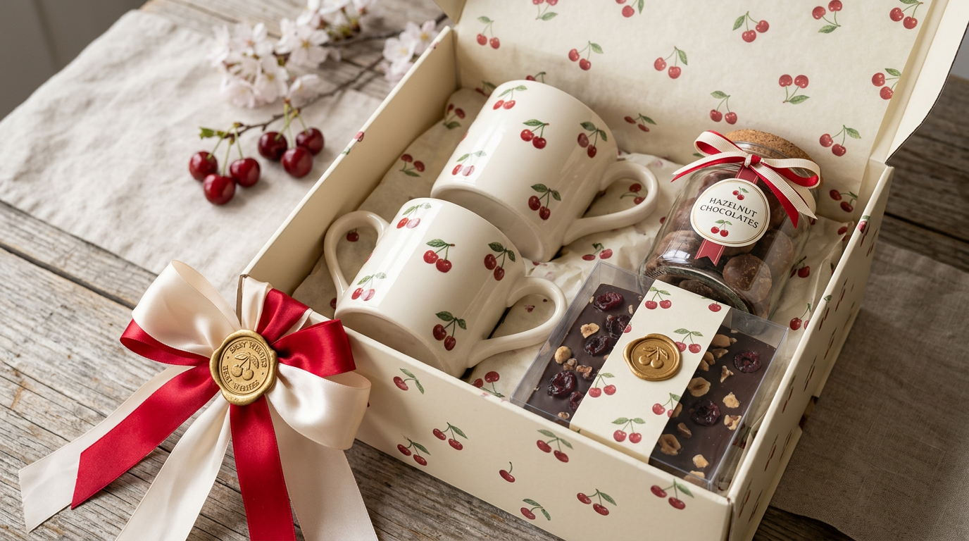 Chocolate Ceramic Luxe — Cherry Print